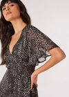 Shimmer Chiffon Spot Mini Dress, Black, large