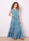 Ditsy Floral Tiered Maxi Skirt, Cream, large