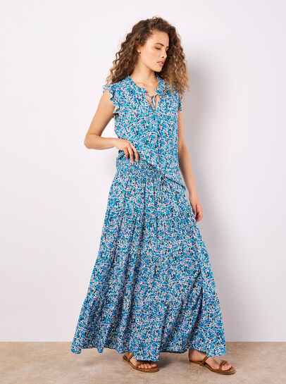 Ditsy Floral Tiered Maxi Skirt