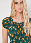 Vintage Rose Milkmaid Midi Dress, Green, large