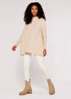 Oversized Knitted Panel Jumper, Stone, large