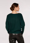  Button Detail Jumper, Green, large
