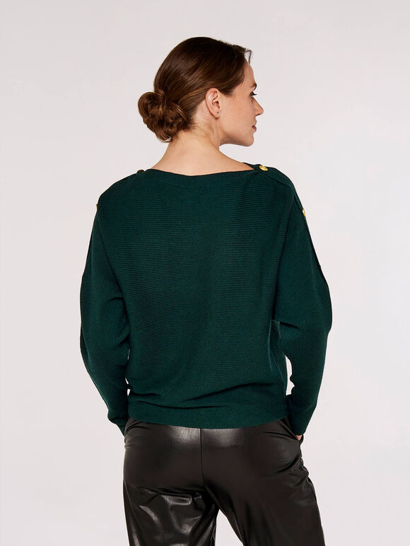  Button Detail Jumper, Green, large