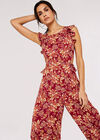 Paisley Lurex Jumpsuit, Red, large