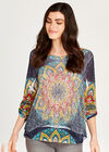 Tribal Placement Underlay Top, Navy, large