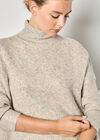 Rainbow Fleck Cape Jumper, Stone, large
