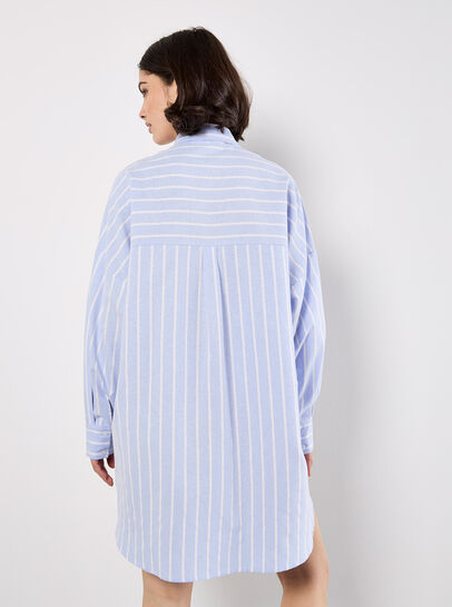 Stripe Oversized Shirt Mini Dress