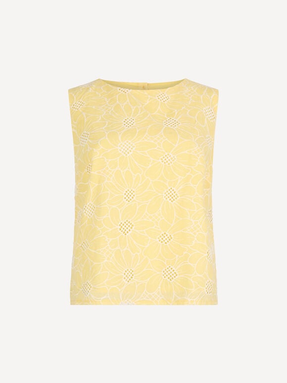 Floral Lace Embroidered Shell Top

, Yellow, large