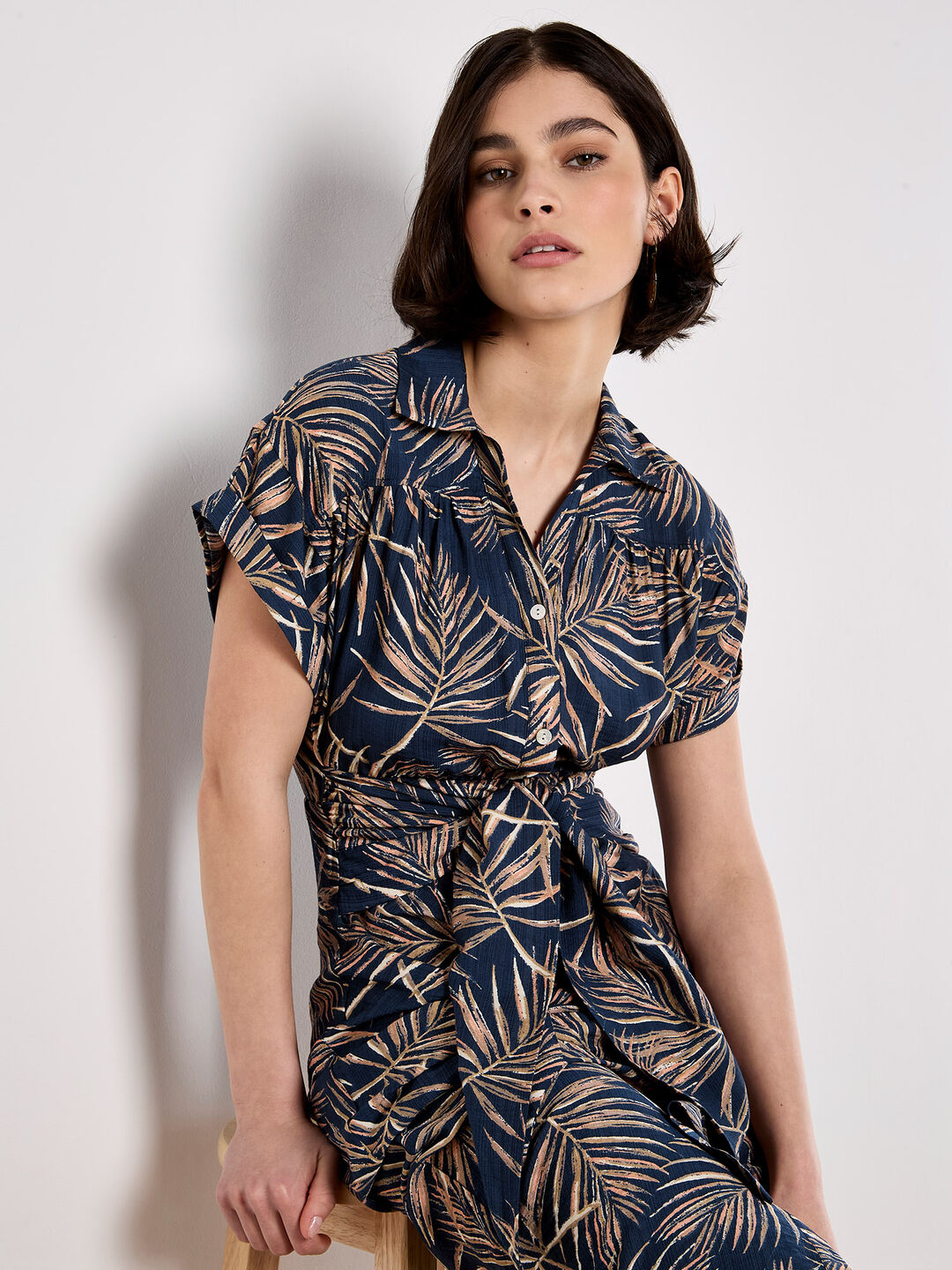 Apricot Clothing Apricot Palm Print Trousers Palm Leaf Shirt Midi