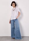 Ruffle Sleeve T-Shirt, White, large