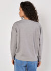 Sequin Embellished Jumper, Light Grey / Silver, large
