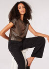 Metallic Cropped T-Shirt, Brown, large