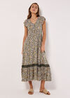 Ditsy Floral Maxi Dress, Khaki, large