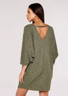 Ribbed Cocoon Mini  Dress, Khaki, large