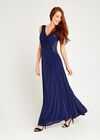 Lurex Applique Maxi Dress, Navy, large