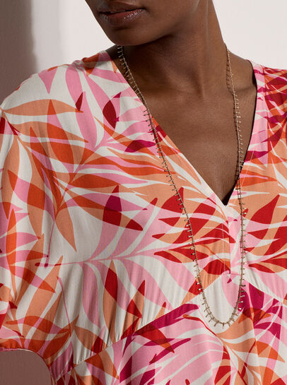 Tropical Leaf Mini Dress