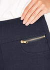 Zip Detail Skinny Trousers, Navy, large