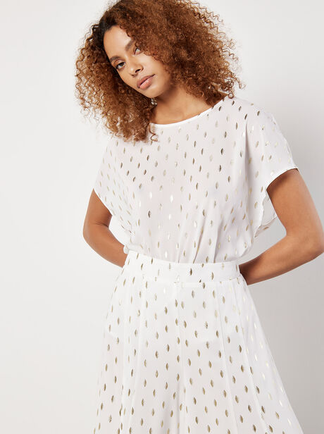 Foil Speckle Modern Top