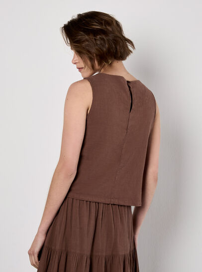 Double Layered Textured Cotton Top