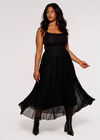 Curve Lurex Midi Skirt, Black, large