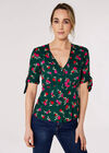 Floral Bow Detail Top, Green, large