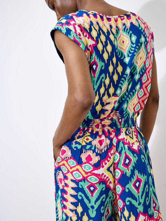 Colour Pop Ikat Trousers, Blue, large
