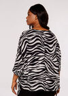 Curve Animal Print Top, Grey, large