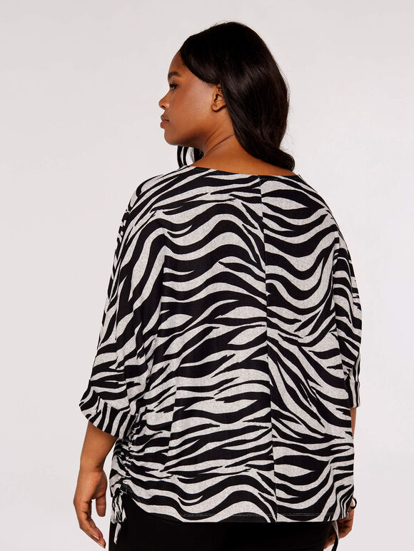 Curve Animal Print Top, Grey, large