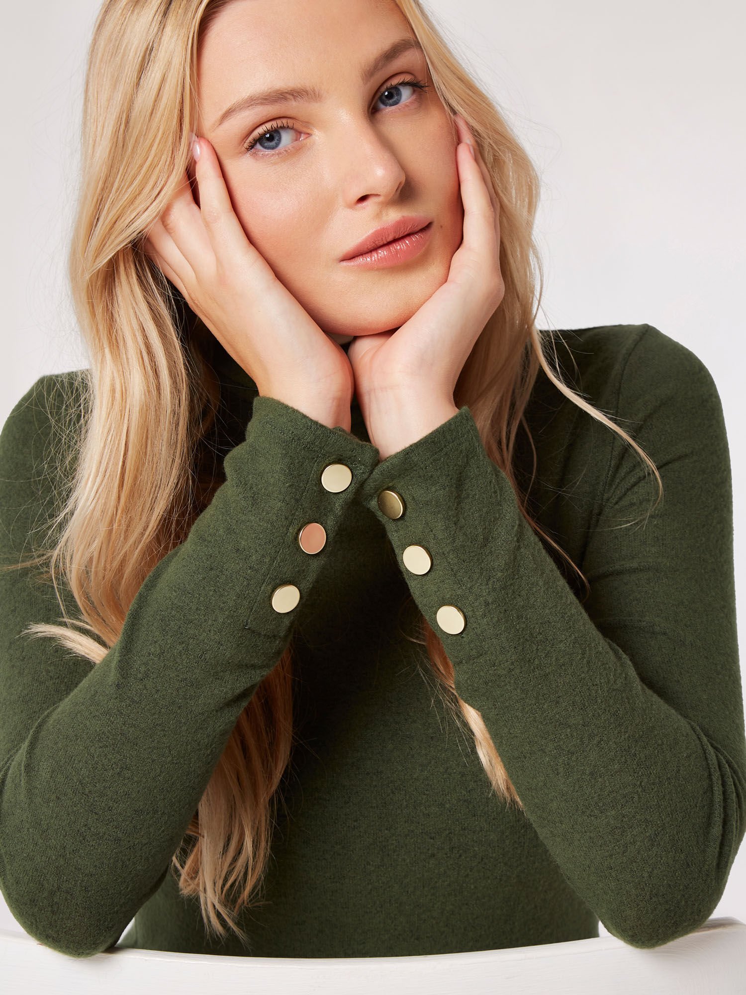 Roll neck knitted midi dress outlet