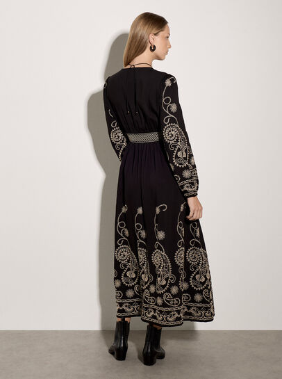 Paisley Embroidered Maxi Dress