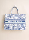 Vacation Vibes Cotton Fabric Bag, Assorted, large