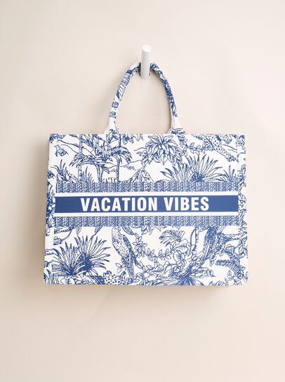Vacation Vibes Cotton Fabric Bag