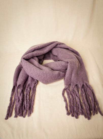 Soft Boucle Tassel Scarf