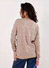 Soft Pointelle Knit Jumper, Stone, large