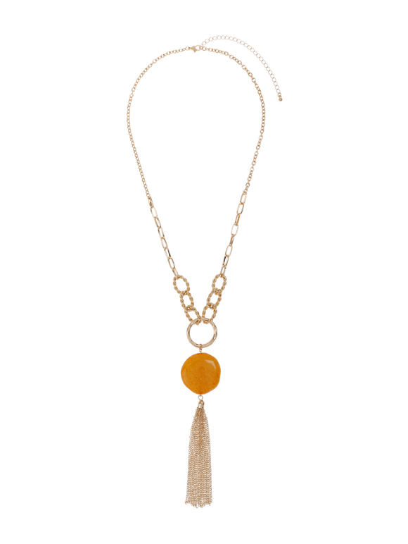 Glitter Pendant Necklace, Gold, large