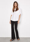 Relaxed-Fit Satin Shirt, Cream, large