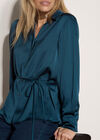 Soft Satin Shirt, Teal, large