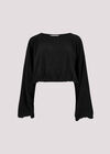 Soft Ribbed Crop Top, Black, large