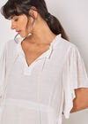 Ruffle Tiered Tunic Top, White, large