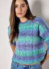 Boxy Space Dye Cable Jumper, Blue, large