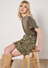 Ikat Denim Mini Skirt, Khaki, large