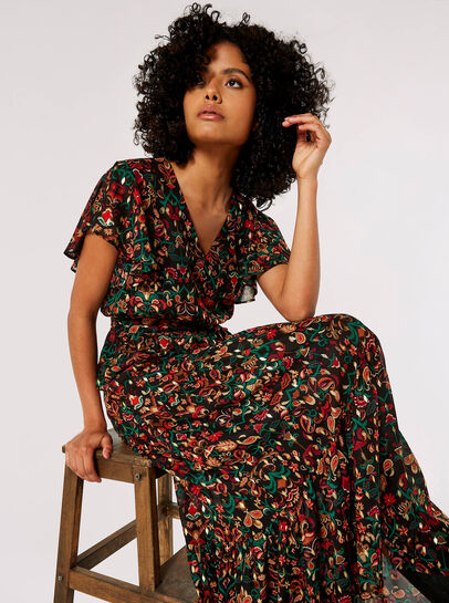 Ditsy Ikat Maxi Dress