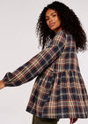 Check Peplum Hem Blouse, Rust, large