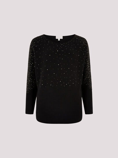 Batwing Sleeve Studded Jumper
