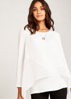 Cream Cross Over Jersey Top, Cream, large