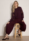 Wide-Leg Balloon Trousers, Burgundy, large