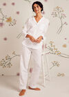 Embroidered Stripe Trouser, White, large