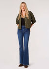 Cropped Corduroy Shacket, Khaki, large