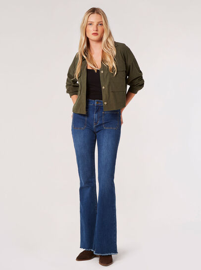 Cropped Corduroy Shacket