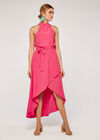 Halter Neck Dress, Fuchsia, large